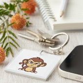 Cute Angry Baby Monkey Keychain (Voorkant Rechts)