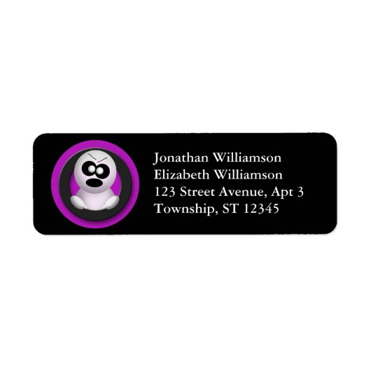 Cute Angry Ghost Halloween Return Address Labels (Voorkant)