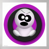 Cute Angry Ghost Paars Halloween Poster (Voorkant)