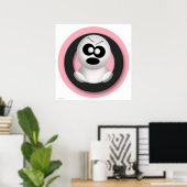 Cute Angry Ghost Pink Halloween Poster (Thuiskantoor)