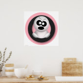 Cute Angry Ghost Pink Halloween Poster (Keuken)