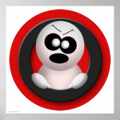 Cute Angry Ghost Red Halloween Poster (Voorkant)