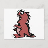 Cute & Angry Red Dinosaur Briefkaart (Voorkant)