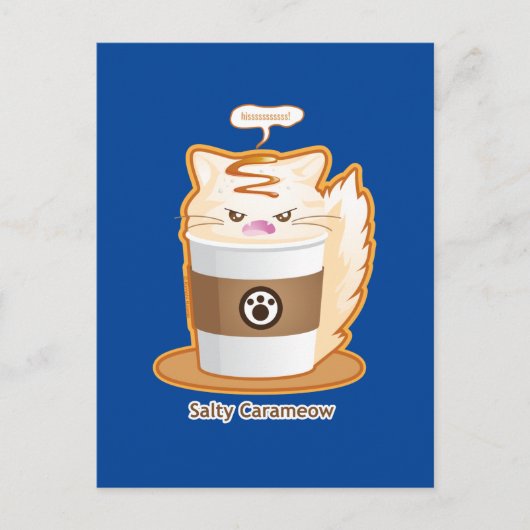 Cute Angry Salted Caramel Coffee Kat Briefkaart (Voorkant)