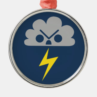 Cute Angry Storm Cloud met bliksemschicht Metalen Ornament