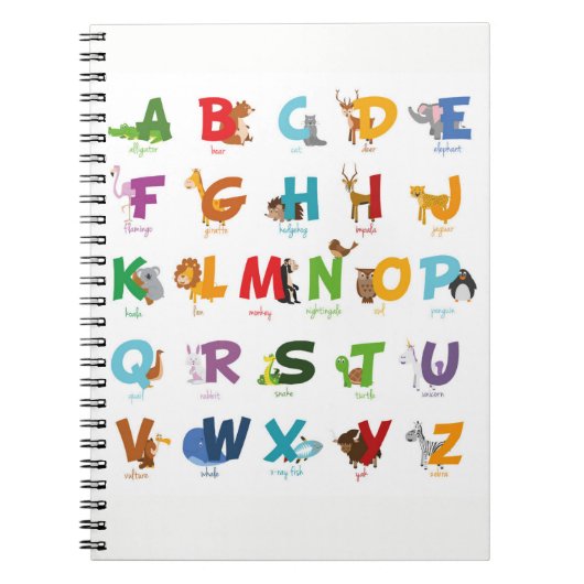 Cute Animal Alphabet Letters Notitieboek (Voorkant)