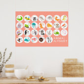 Cute Animal Alphabet Poster (Keuken)