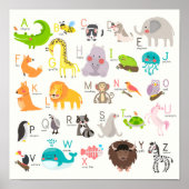 Cute Animal Alphabet Poster (Voorkant)