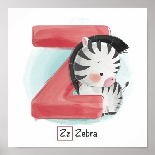 Cute Animal Alphabet Poster (Voorkant)