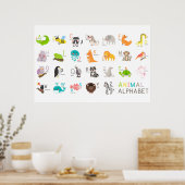 Cute Animal Alphabet Poster (Keuken)