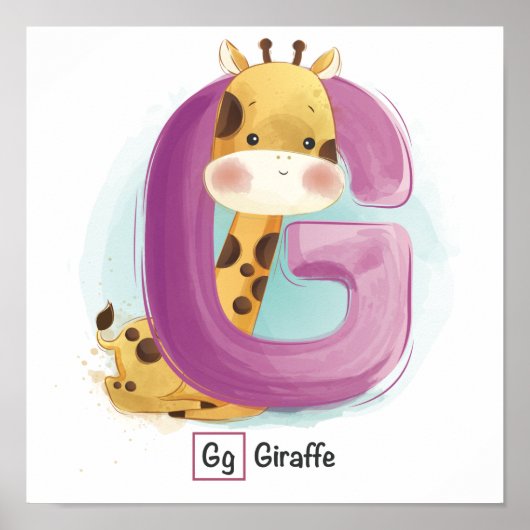 Cute Animal Alphabet Poster (Voorkant)