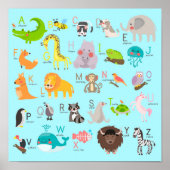 Cute Animal Alphabet Poster (Voorkant)