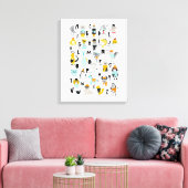 Cute Animal Alphabet | Sommige hebben Petten Canvas Afdruk (Insitu (Woonkamer))
