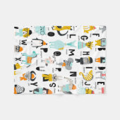 Cute Animal Alphabet | Sommige hebben Petten Fleece Deken (Voorkant (Horizontaal))