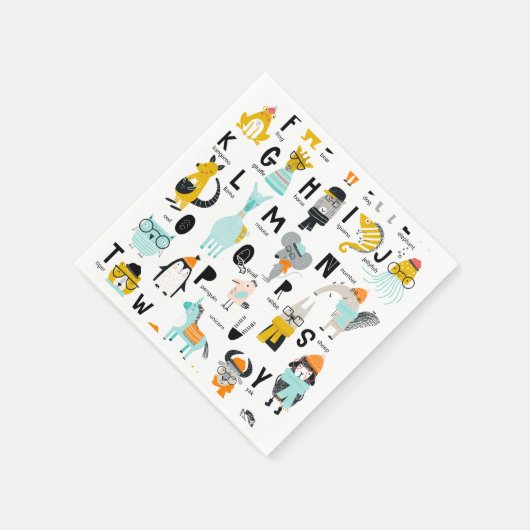 Cute Animal Alphabet | Sommige hebben Petten Servet (Hoek)