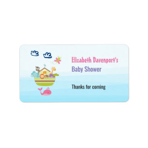 Cute Animal Ark Baby shower Etiket