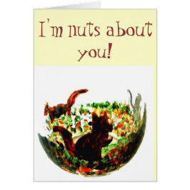 Cute Animal Art Autumn Squirrels