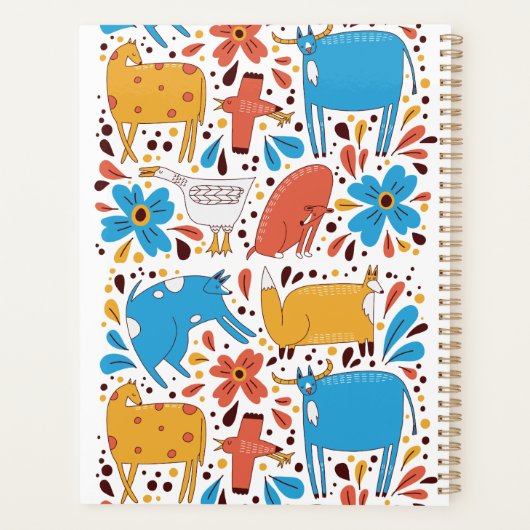 Cute Animal Art Children's Custom Name Planner (Achterkant)