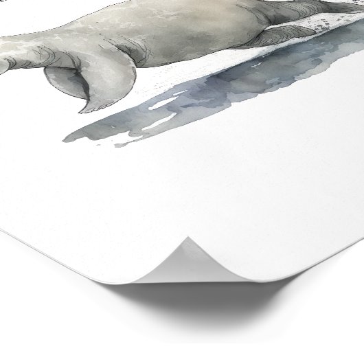 Cute animal art - Racing Manatee Poster (Hoek)