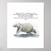 Cute animal art - Racing Manatee Poster (Voorkant)