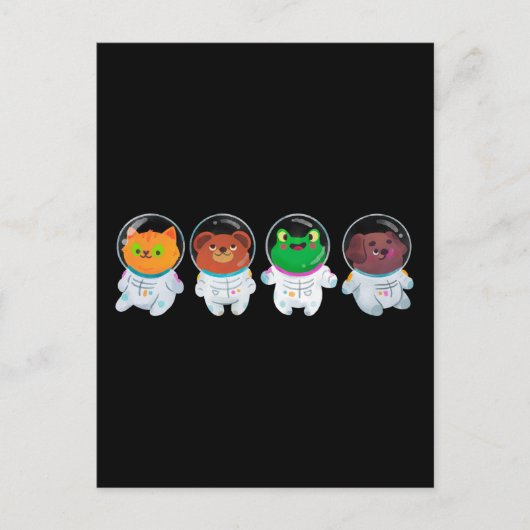 Cute Animal Astronauts Briefkaart (Voorkant)