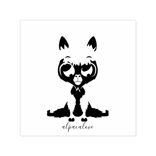 Cute Animal Baby Llama Zelfinktende Stempel (Design)