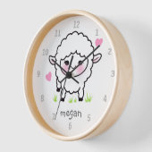 Cute Animal Baby Sheep Lamb Nursery Wall Clock (Hoek)