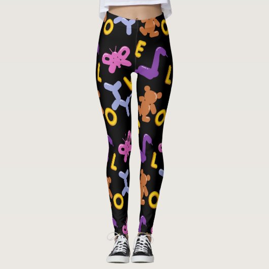 Cute Animal-ballonnen en LOVE-brieven Leggings (Voorkant)