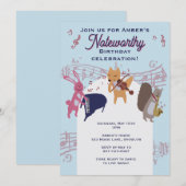 Cute Animal Band Playing Instruments Custom  Kaart (Voorkant / Achterkant)