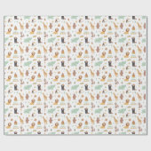 Cute Animal Birthday Party Pattern Cadeaupapier (Vlak)