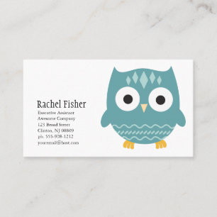 Cute Animal Blue Owl Visitekaartjes