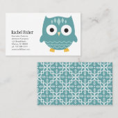 Cute Animal Blue Owl Visitekaartjes (Voorkant / Achterkant)