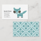 Cute Animal Blue Raccoon Visitekaartjes (Voorkant / Achterkant)