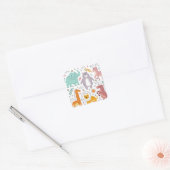 Cute Animal Cartoon Collectie Vierkante Sticker (Envelop)