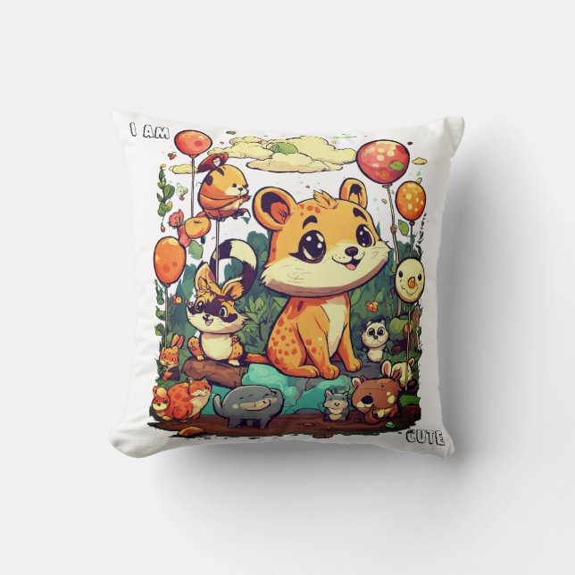 Cute Animal cartoon nieuw ontwerp ik ben schattig Kussen (Voorkant)
