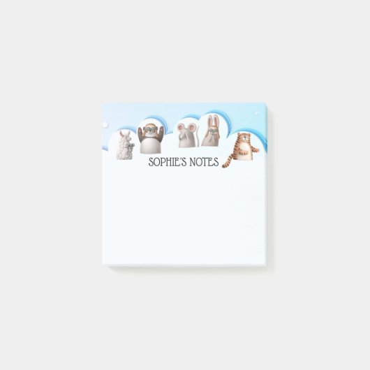 Cute Animal Cartoon Post-it® Notes (Voorkant)