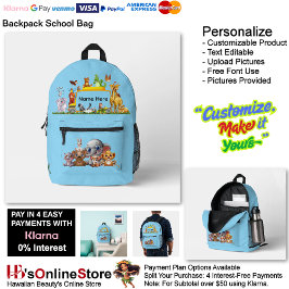 Cute Animal Cartoon School Supplies Backpack Bag 2 Bedrukte Rugzak