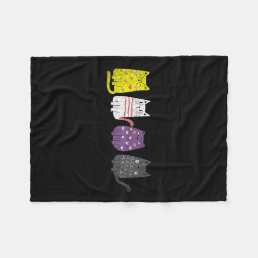 Cute Animal Cat Gift Non Binary Pride Agender Non Fleece Deken (Voorkant (Horizontaal))