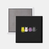 Cute Animal Cat Gift Non Binary Pride Agender Non Magneet (Voorkant / Achterkant)