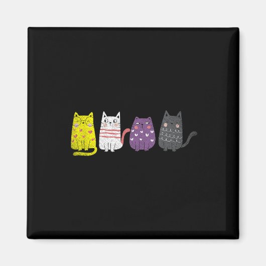 Cute Animal Cat Gift Non Binary Pride Agender Non Magneet (Voorkant)