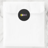 Cute Animal Cat Gift Non Binary Pride Agender Non Ronde Sticker (Tas)