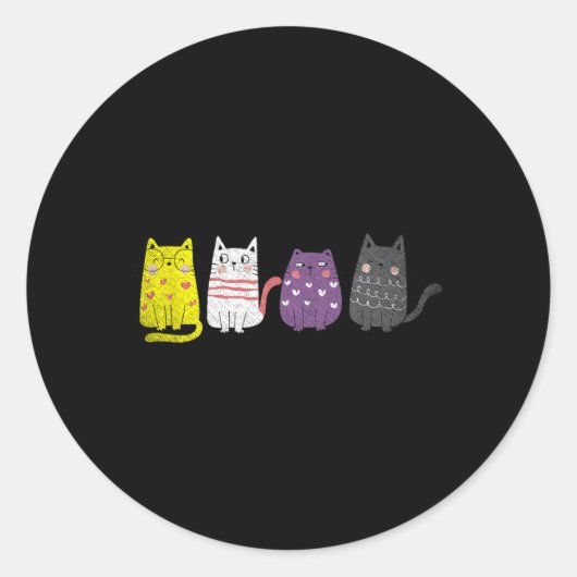 Cute Animal Cat Gift Non Binary Pride Agender Non Ronde Sticker (Voorkant)