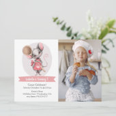 Cute Animal Chef Birthday Party Invitation Kaart (Staand voorkant)