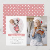 Cute Animal Chef Birthday Party Invitation Kaart (Voorkant / Achterkant)