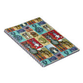 Cute Animal Collage Folk Art Design Notitieboek (Rechterzijde)