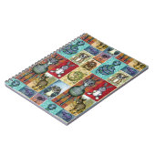 Cute Animal Collage Folk Art Design Notitieboek (Linkerzijde)