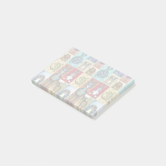Cute Animal Collage Folk Art Design Post-it® Notes (Schuin)
