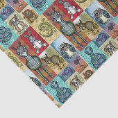 Cute Animal Collage Folk Art Design Tissuepapier (Detail)