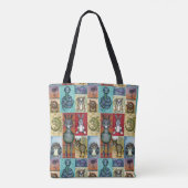 Cute Animal Collage Folk Art Design Tote Bag (Achterkant)