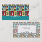 Cute Animal Collage Folk Art Design Visitekaartje (Voorkant / Achterkant)